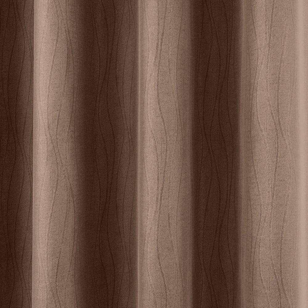 Enhanced Living Goodwood Bronze Embossed Wave Thermal Eyelet Curtain 229 x 229cm Image 2