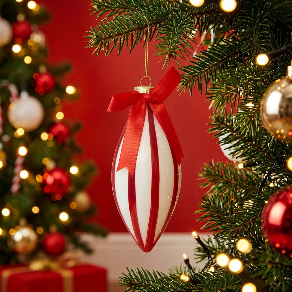 Tied with a Bow Candy Cane Bauble Image 3