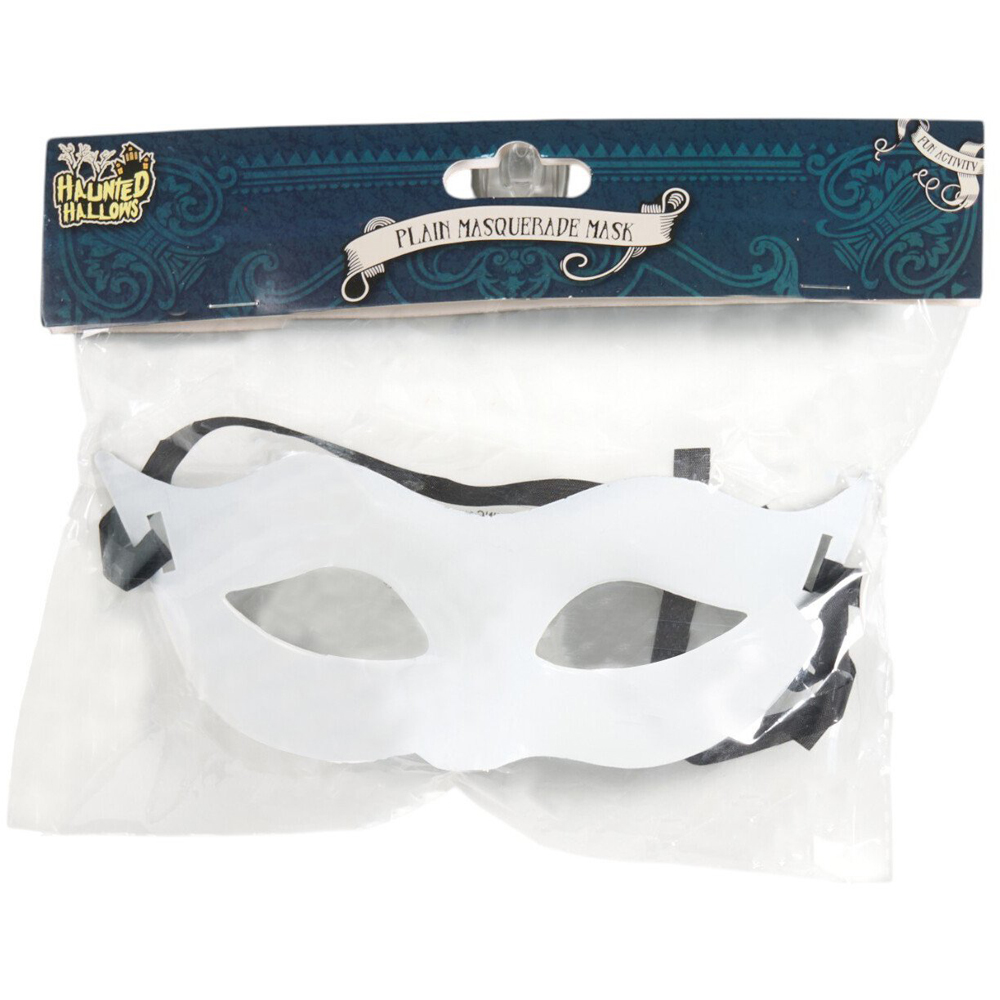 Plain Masquerade Mask White Image 1