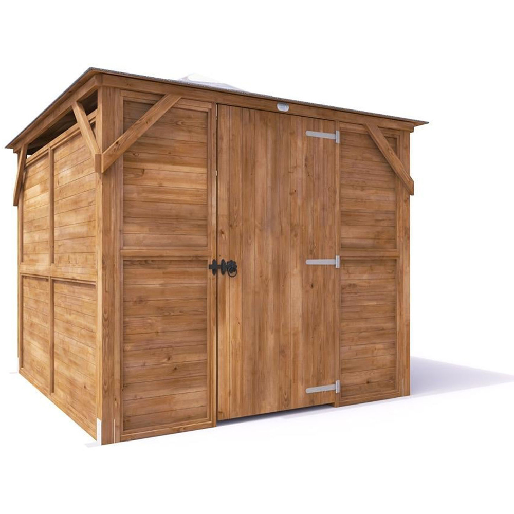 Dunster House Erin 2.5 x 2.5m Brown Superfelt Garden Gazebo with Solid Wall Sides Image 2