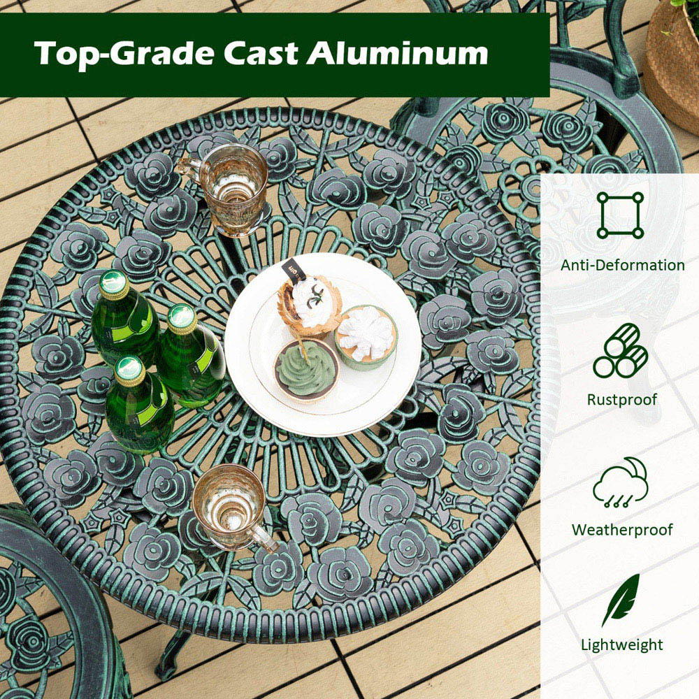 Costway 2 Seater Aluminium Bistro Set Image 8