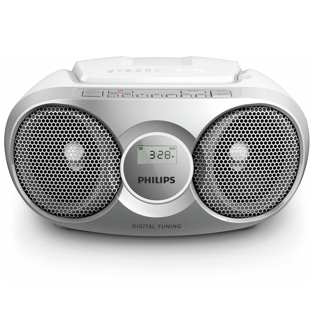 Philips AZ215 Silver Portable Stereo CD Player Dynamic Bass Boost Sound Machine Image 2