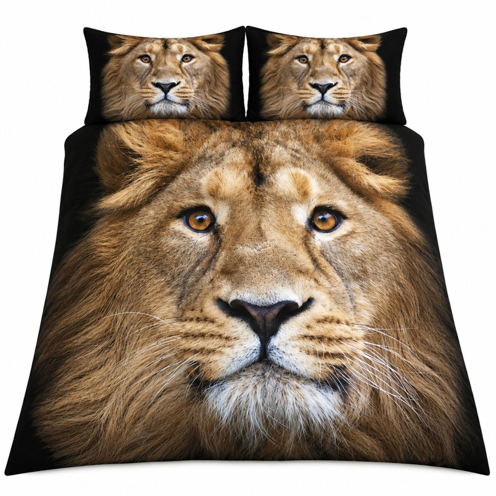 Smart Living King Size 3D Lion Print Duvet Cover Set Image 2