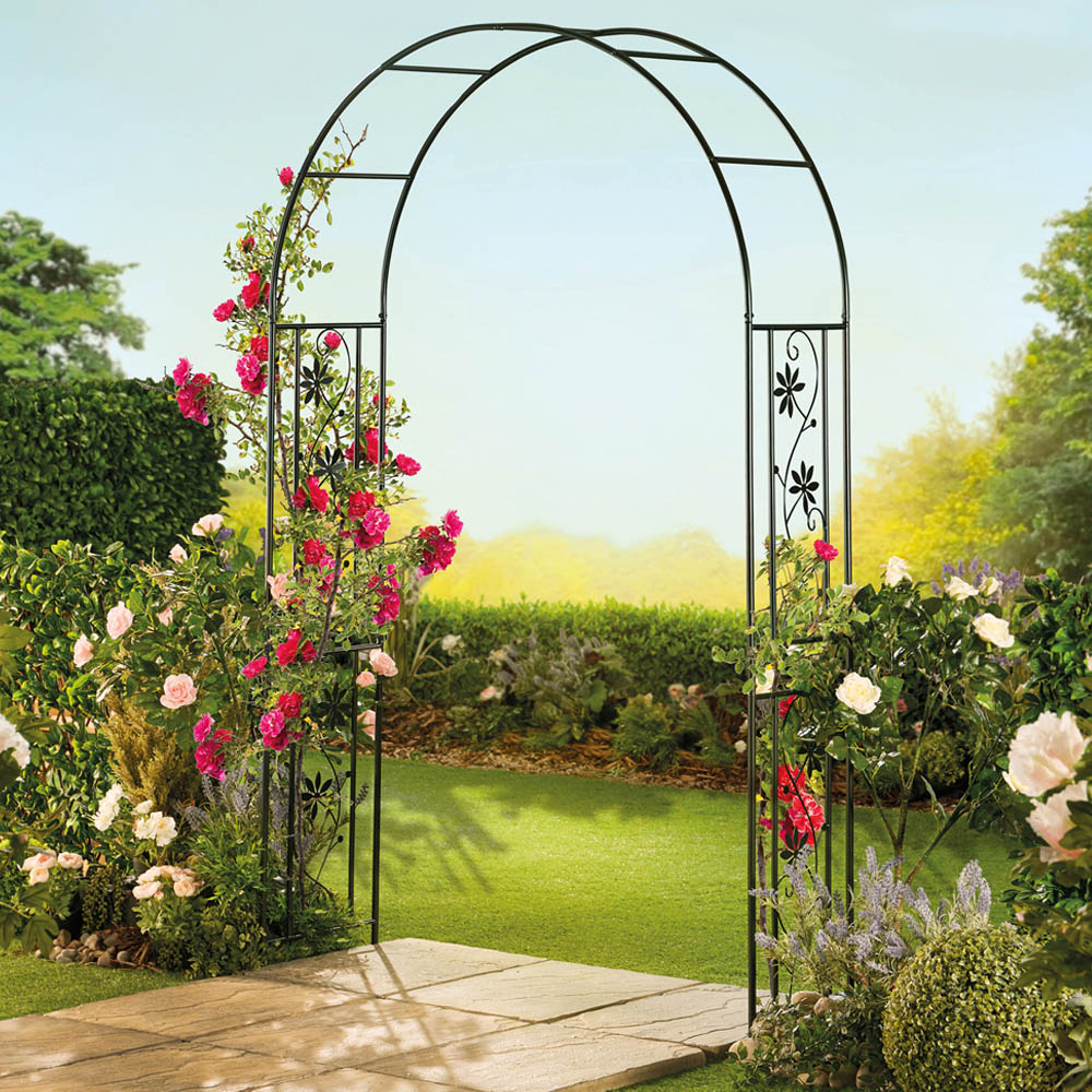 Garden Gear 7.1 x 4.4ft Flower Metal Arch Image 1