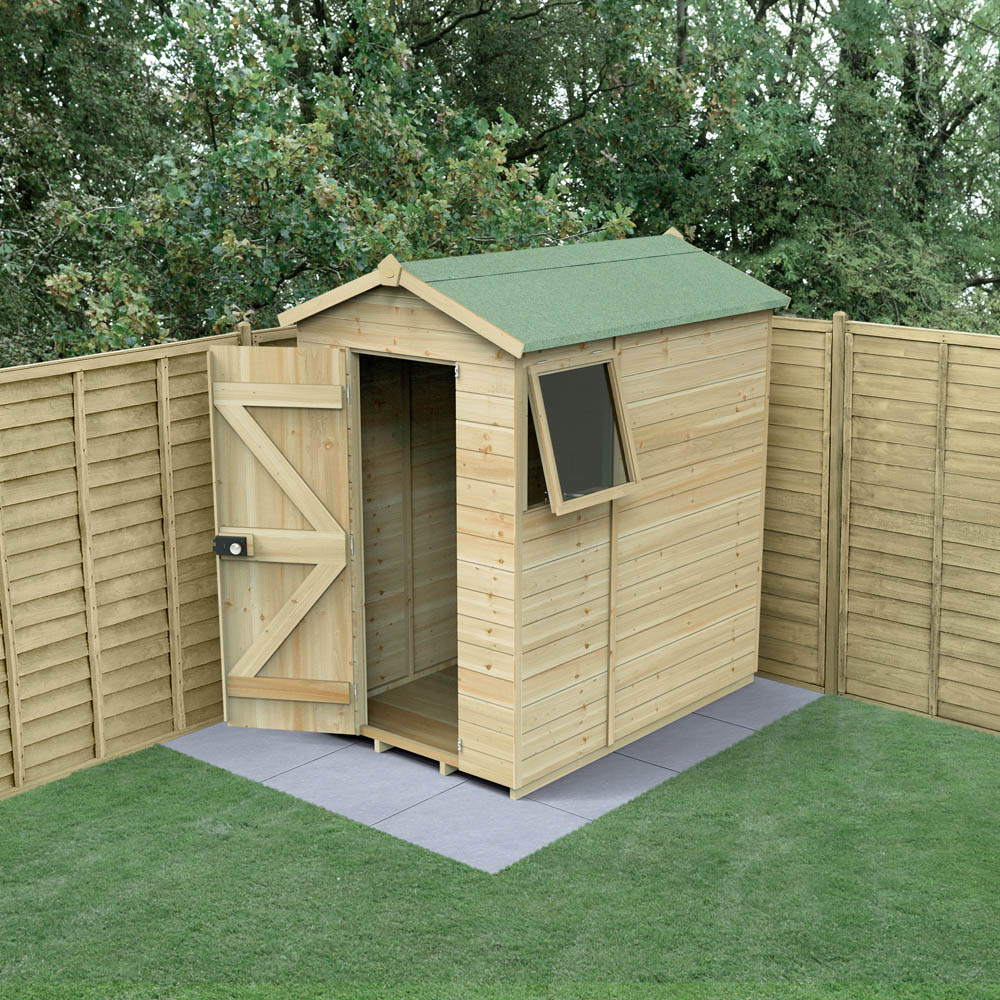 Forest Garden Timberdale 4 x 6ft Single Opening Apex Shed Image 2