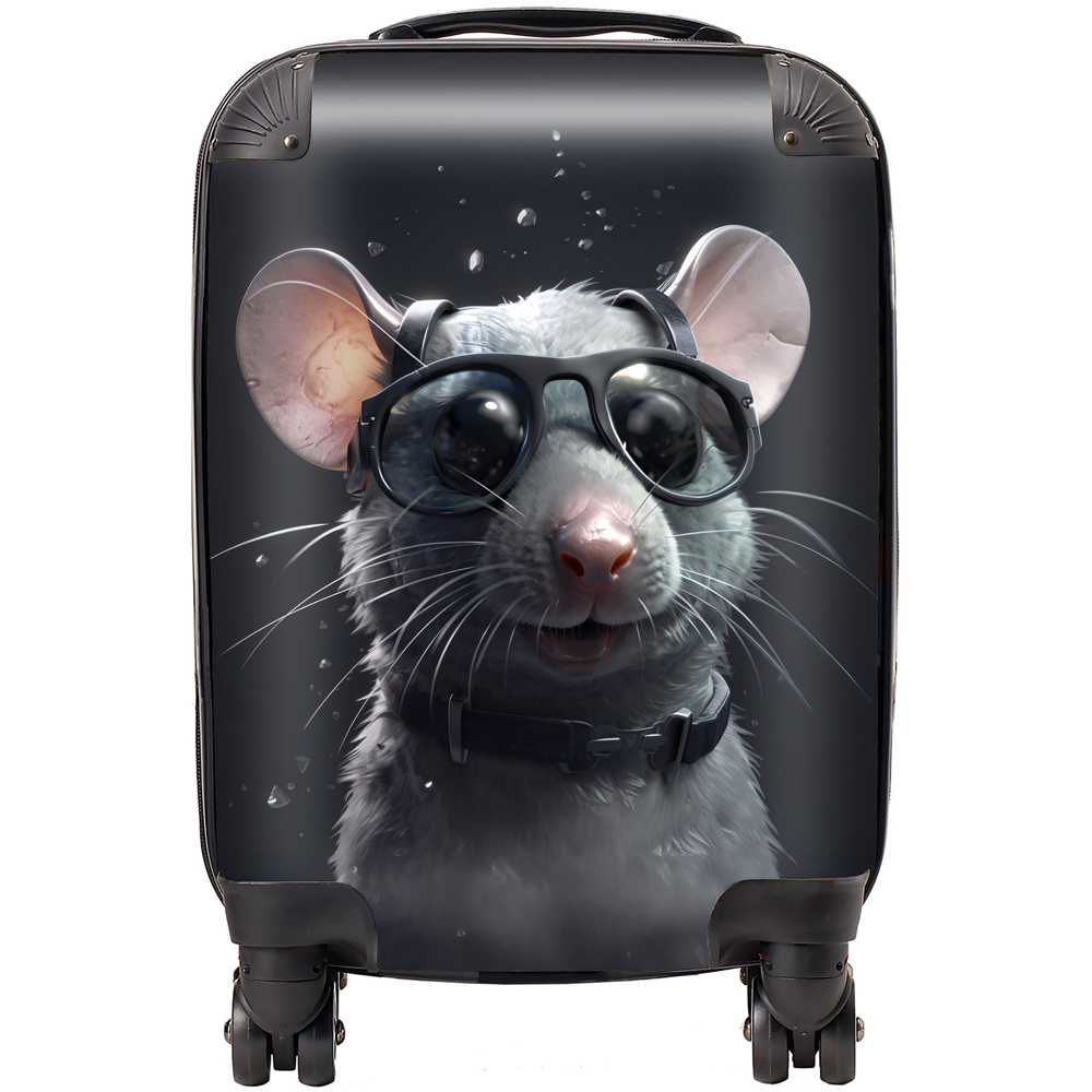 Warren Reed Designer Small Splashart Rat in Glasses Suitcase Image 1