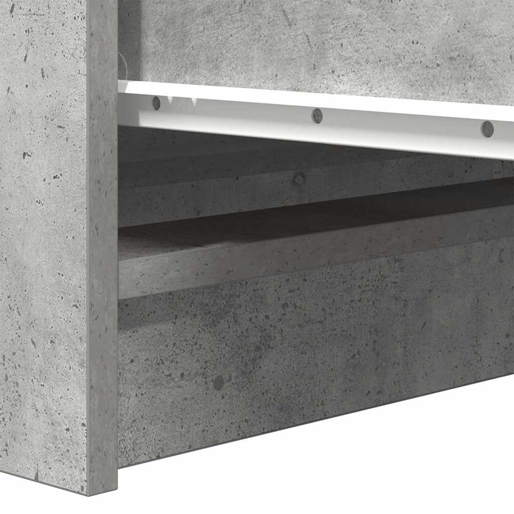 vidaXL 3 Drawer Concrete Grey Wooden Sideboard Image 8