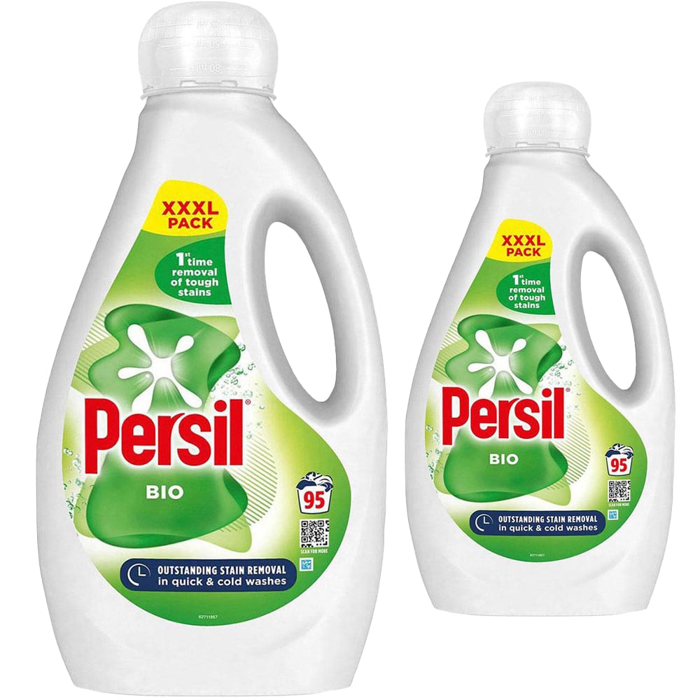 Persil Bio Liquid Detergent XXXL 95 Washes 2.565 Litre 2 Pack Image 1