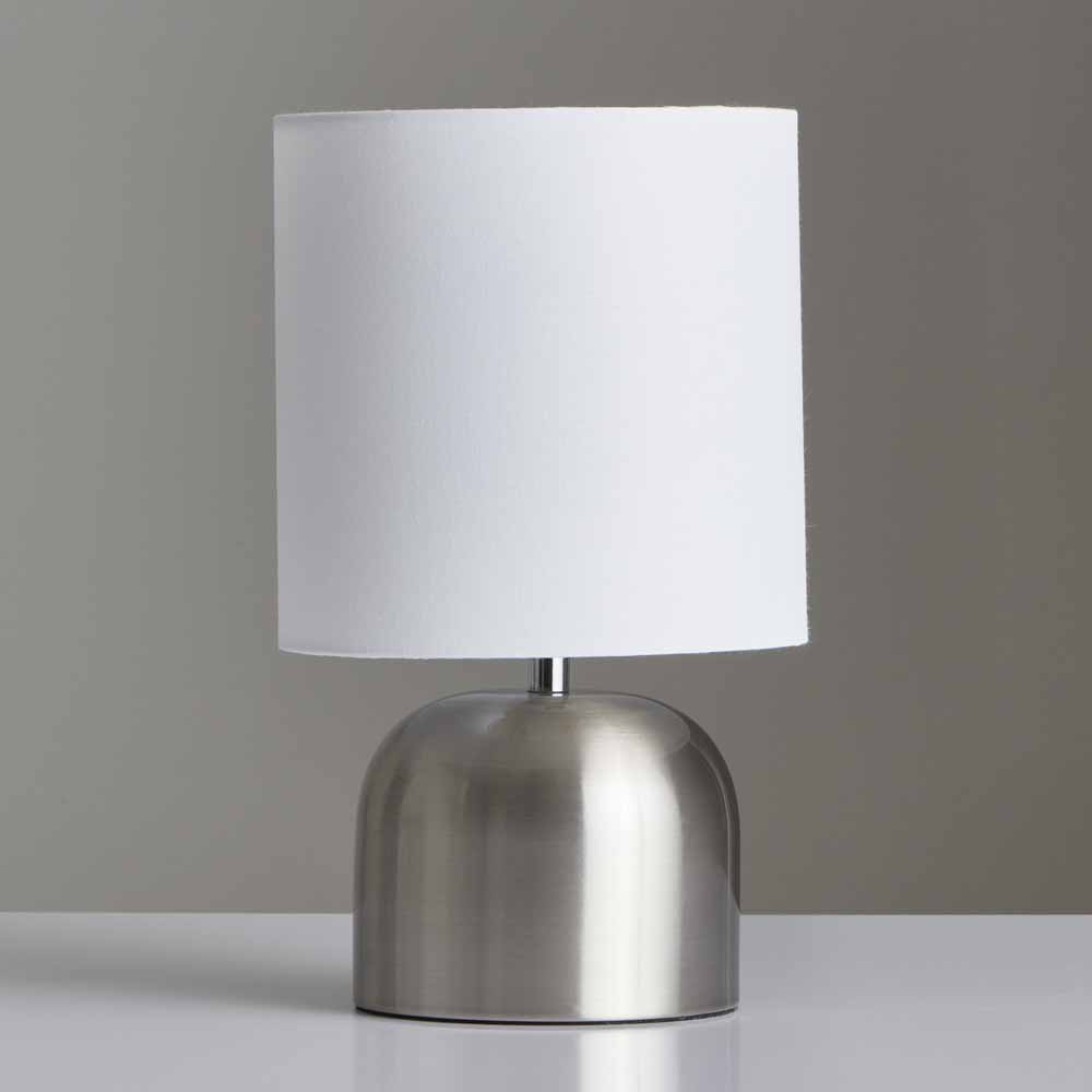 Wilko Silver And White Touch Lamp, Table Lamp Switch Wilko