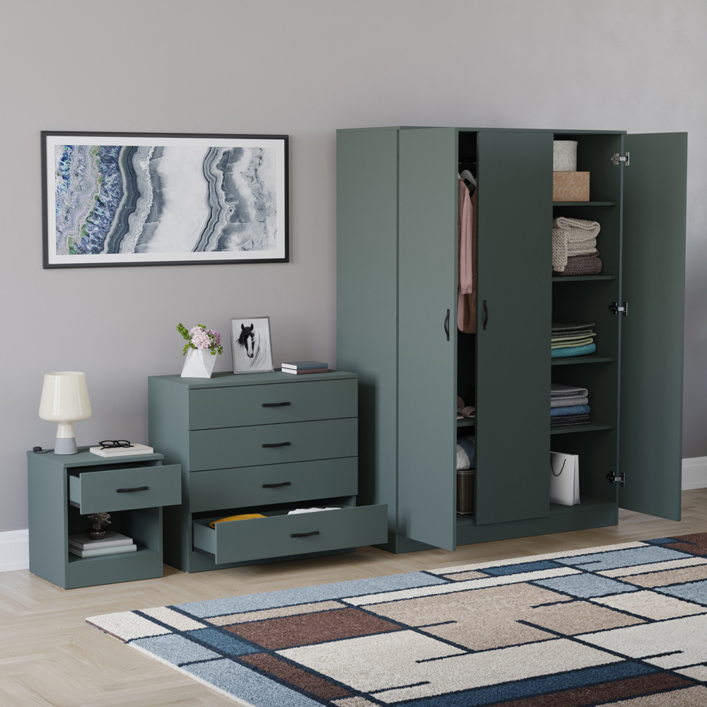 VIDA DESIGNS Riano Green 3 Piece Bedroom Furniture Set Image 5