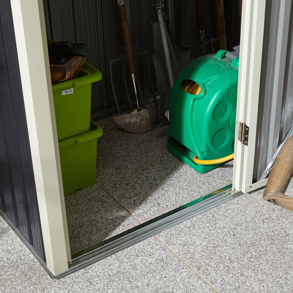 Rowlinson Trentvale Metal Pent Shed Dark Grey with Foundation Kit 5 x 3ft Image 8