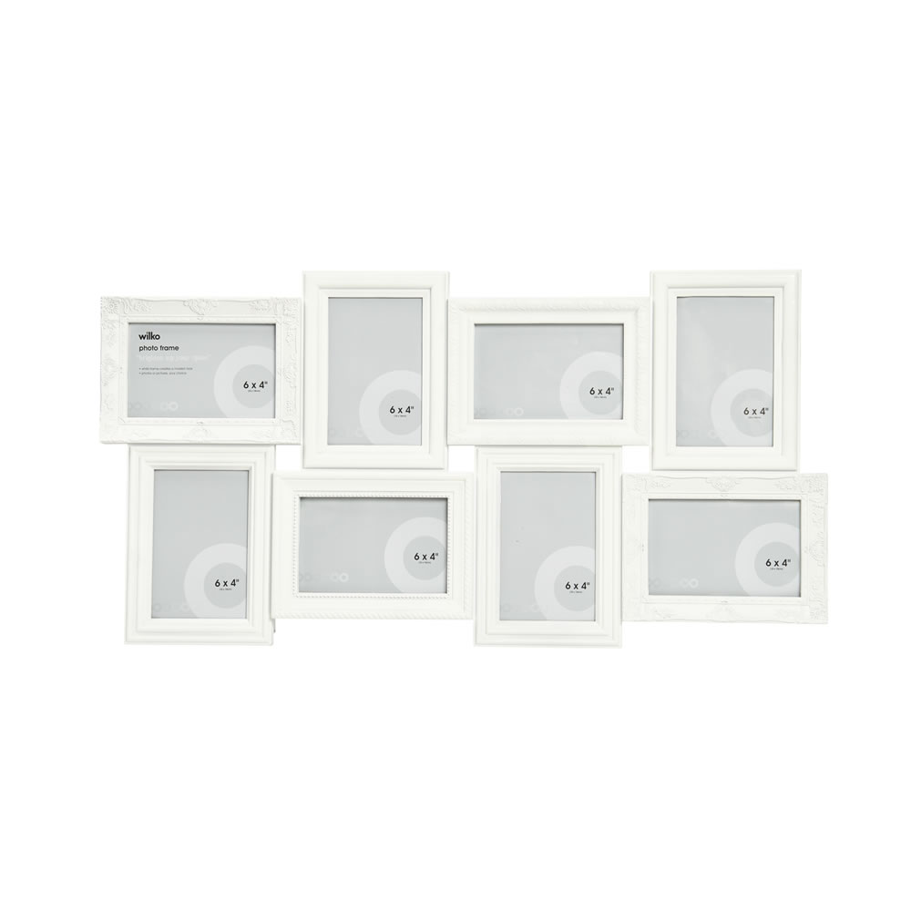 Wilko White 8 Multi Aperture Photo Frame 6 x 4 Inch Wilko