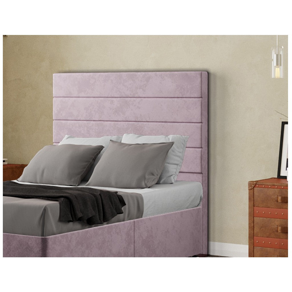 Eleganza George Small Double Blush Plush Floor Standing Headboard Image 4