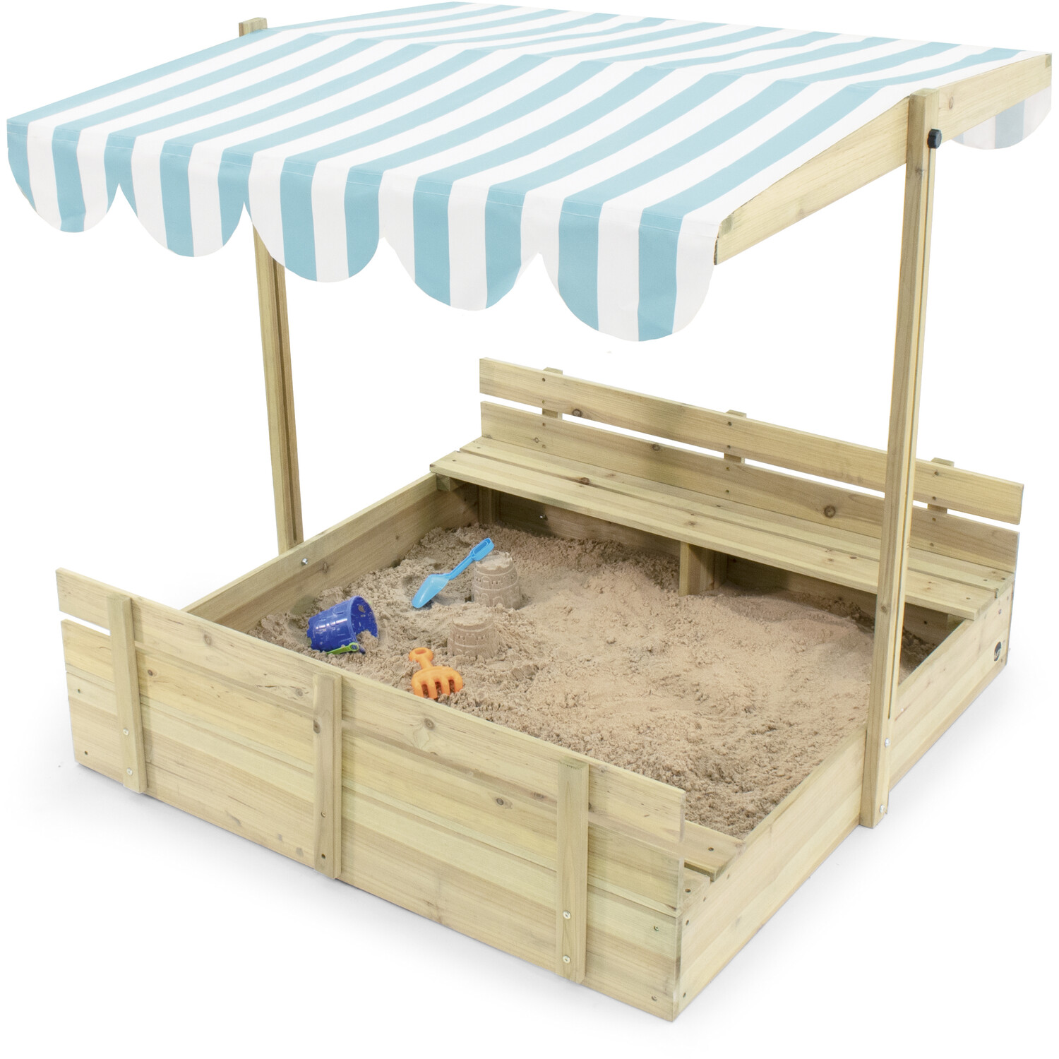 Wooden Sandpit with Canopy - Natural Image 1