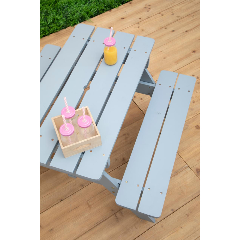 Premier Housewares Kids Brighton Wood Grey Picnic Bench Image 5