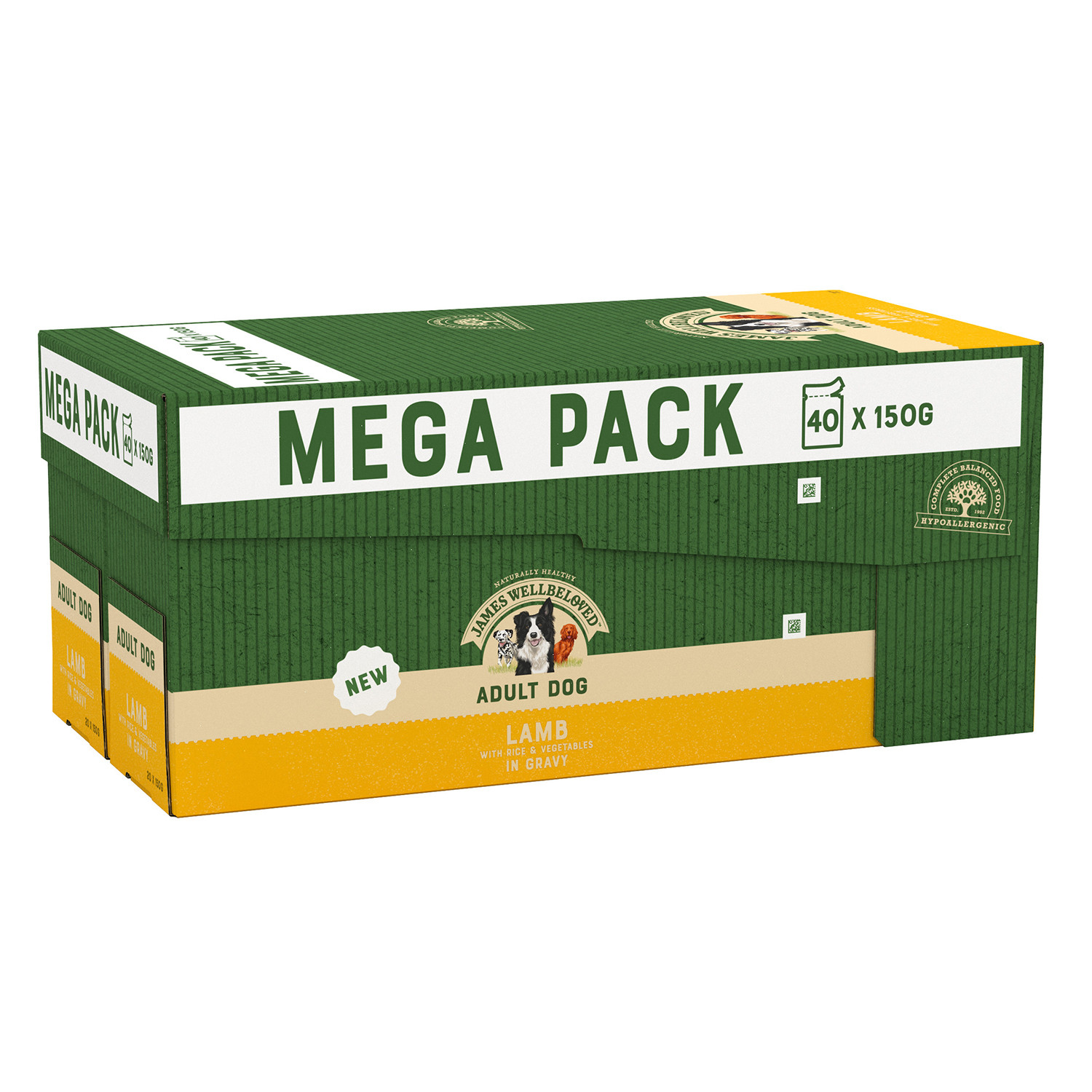 James Wellbeloved Lamb in Gravy Adult Dog Food Pouches 40 Pack Image 1