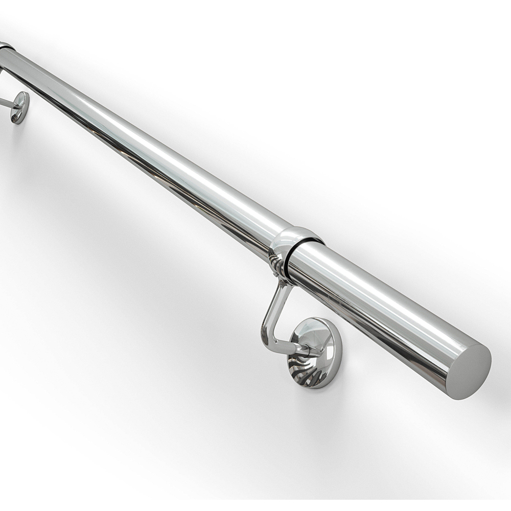 Rothley Polished Steel Stair Handrail Kit 2.4m Image 4