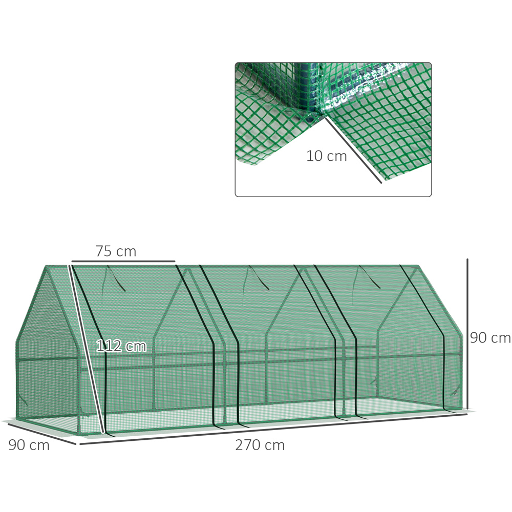 Outsunny Portable Plastic Mesh Cover 8.8 x 2.9ft Greenhouse Image 8