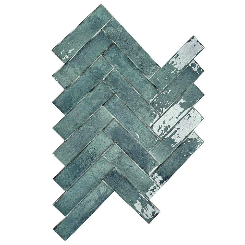 Top Ceramics Metro Brick Sage Gloss Flat Bumpy Ceramic Wall Tile 65 x 250mm 0.82sqm Image 3