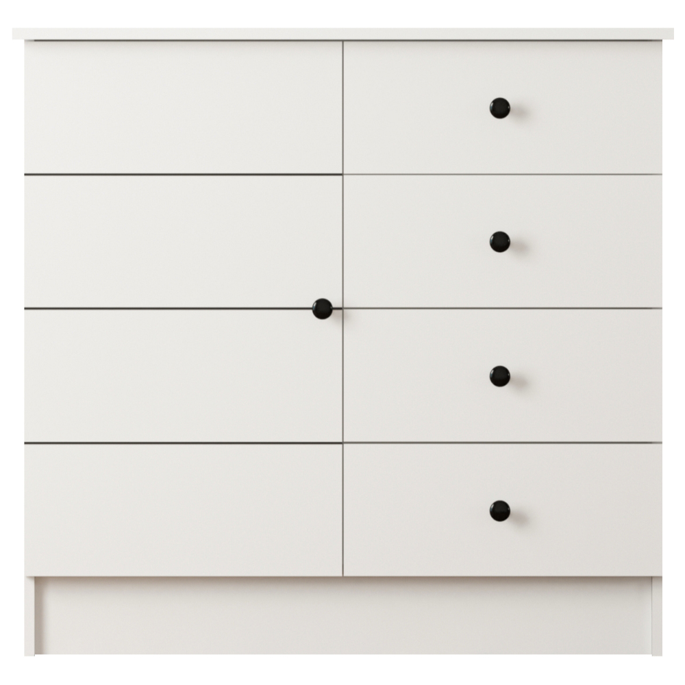 Evu SABRO Single Door 4 Drawer White Sideboard Image 2