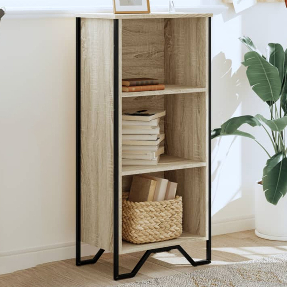 vidaXL 3 Shelf Sonoma Oak Bookcase Image 1