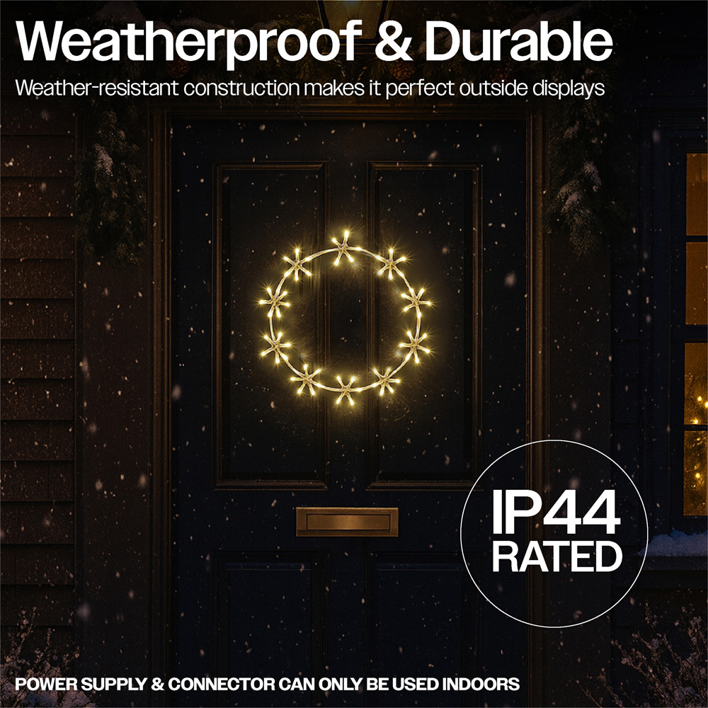 Xmas Haus 60 Warm White LED Metal Ring Light 36cm Image 4