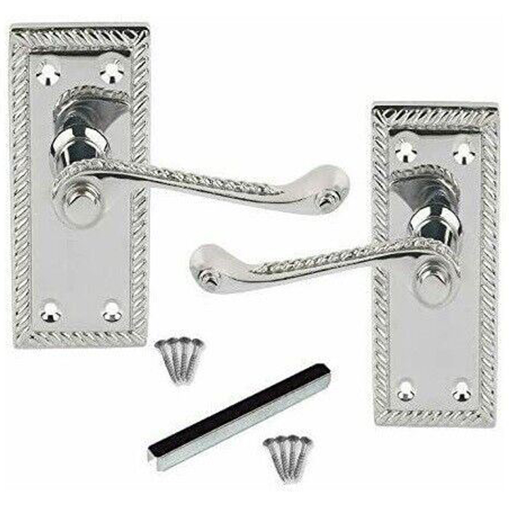Golden Grace Polished Chrome Georgian Lever Latch Door Handle Set 6 Pack Image 2
