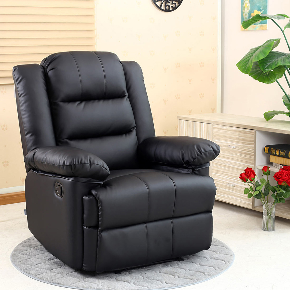 Furniture Online Loxley Black Bonded Leather Manual Recliner Chair Image 7