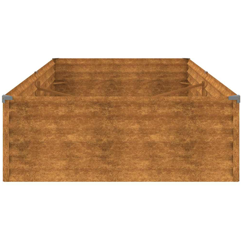 vidaXL Brown Corten Steel Raised Garden Bed 36 x 195 x 100cm Image 4