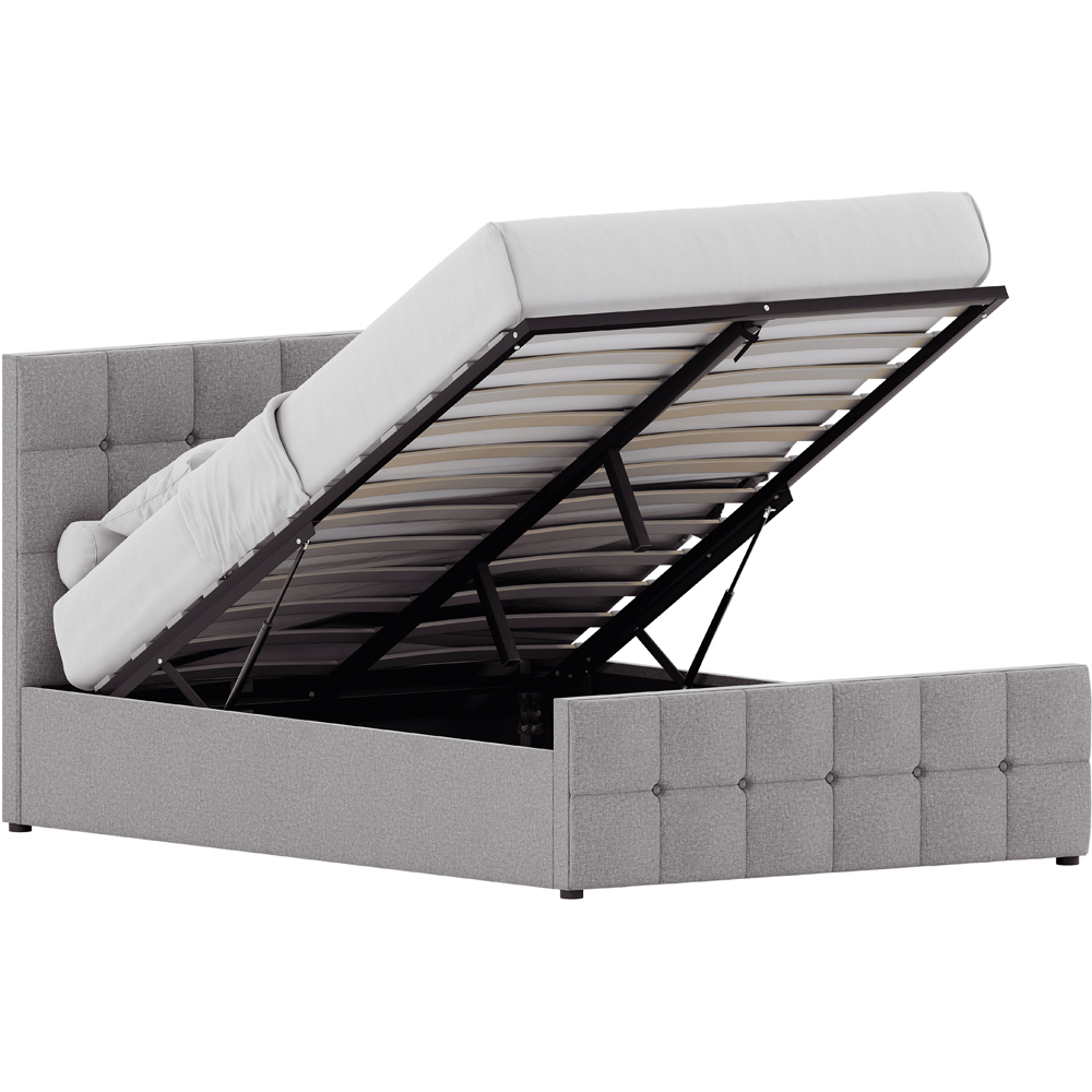 Vida Designs Valentina Double Light Grey Linen Ottoman Bed Image 2