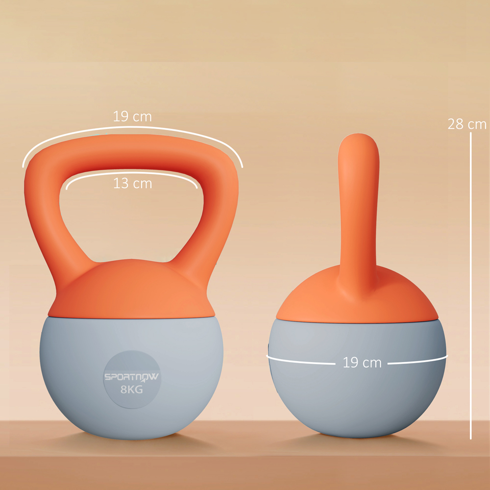 SPORTNOW Orange and Grey Kettlebell 8kg Image 9