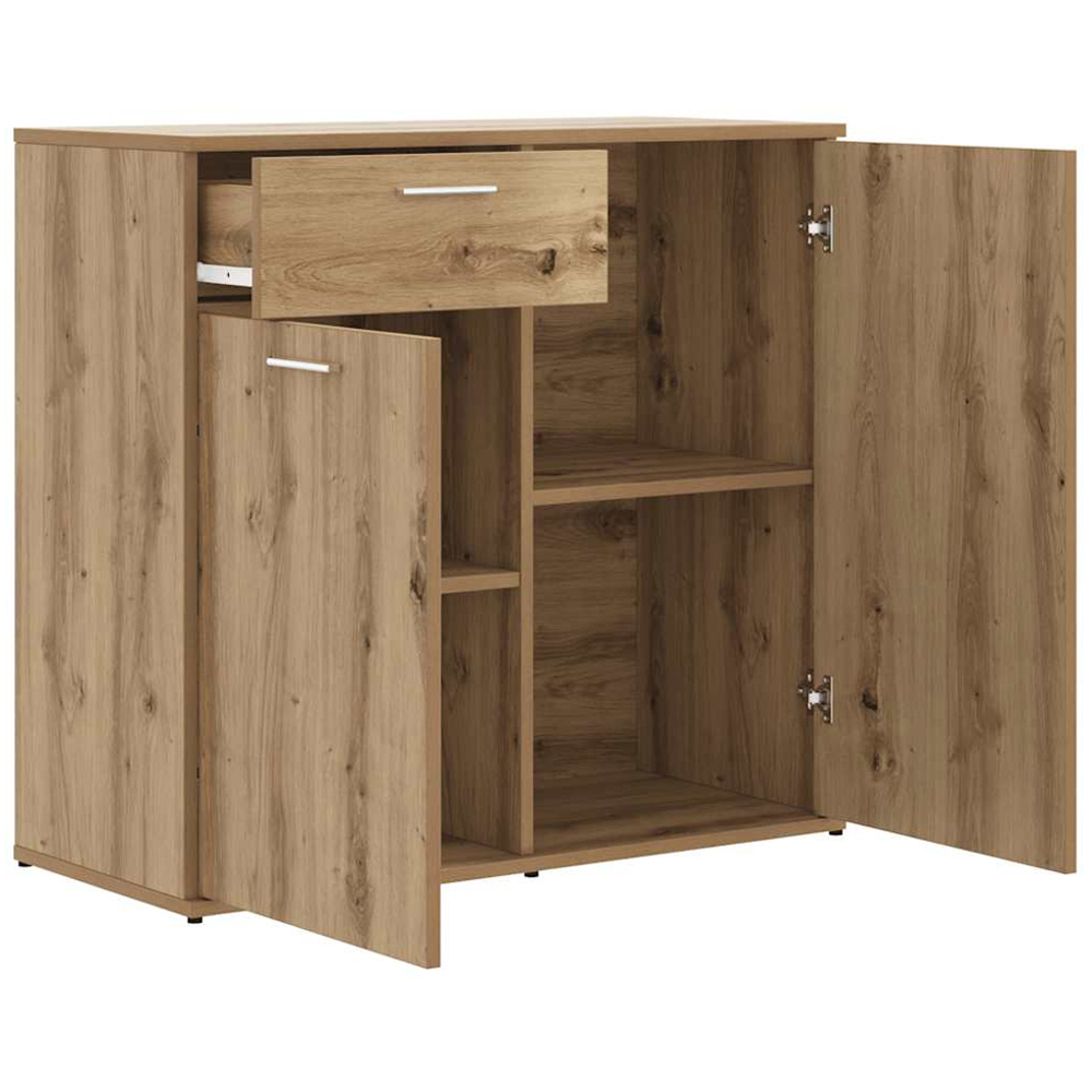 vidaXL 2 Door Single Drawer Artisan Oak Highboard Image 4