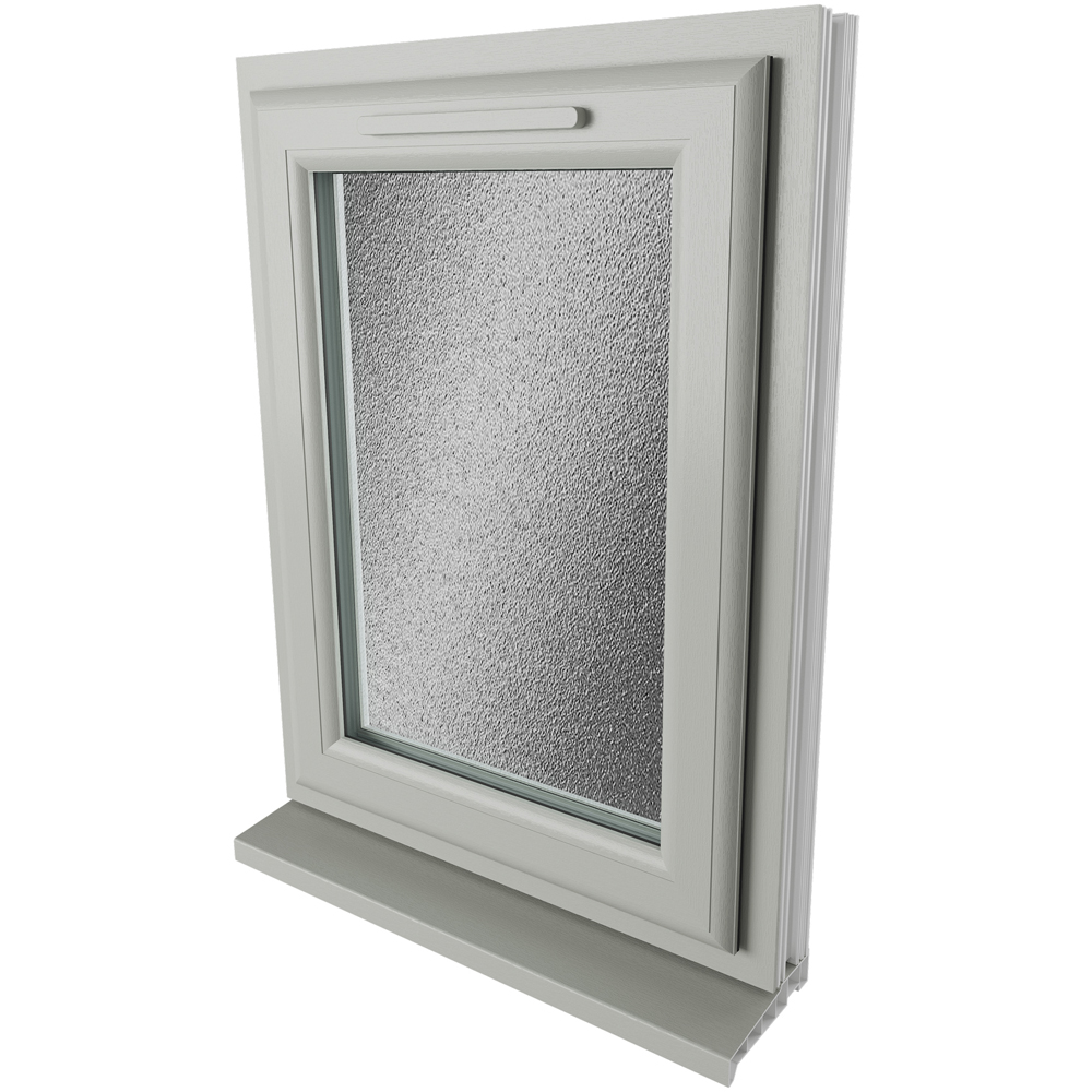 Crystal Agate and White LH Side Hung Obscure Double Glazed Window 610 x 965mm Image 4