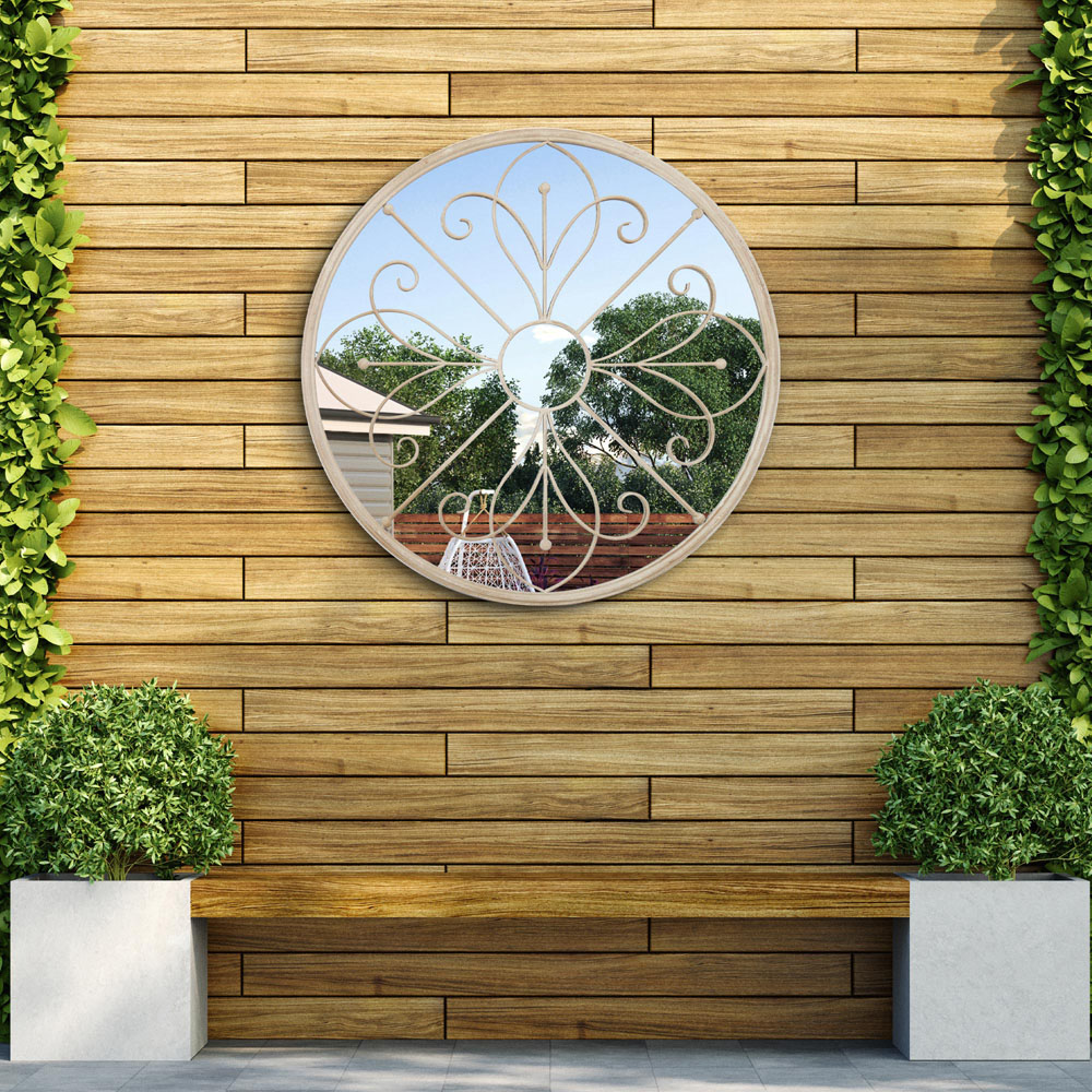 MirrorOutlet Summer Orchid Metal Circular Garden Mirror 90 x 90cm Image 6