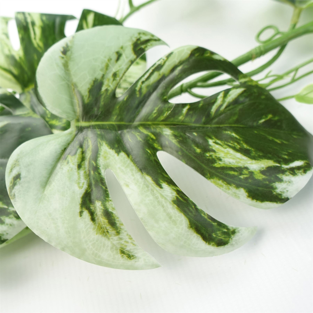Leaf Trailing Variegated Monstera Hanging Artificial Plant 6ft Image 3