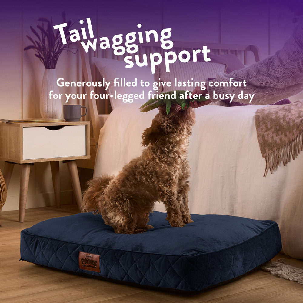 Slumberdown Medium Blue Padded Pet Bed Image 8
