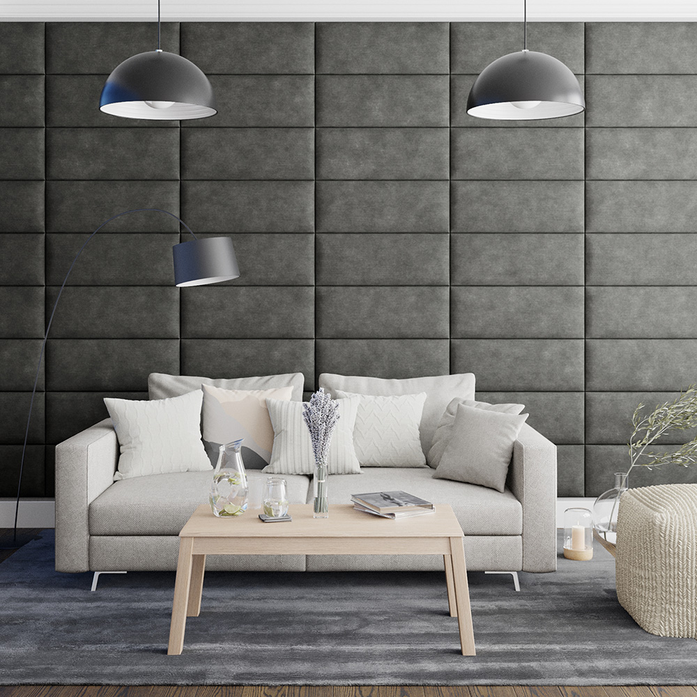 Aspire EasyMount Granite Kimiyo Linen Upholstered Wall Mounted Headboard Panels 4 Pack Image 3