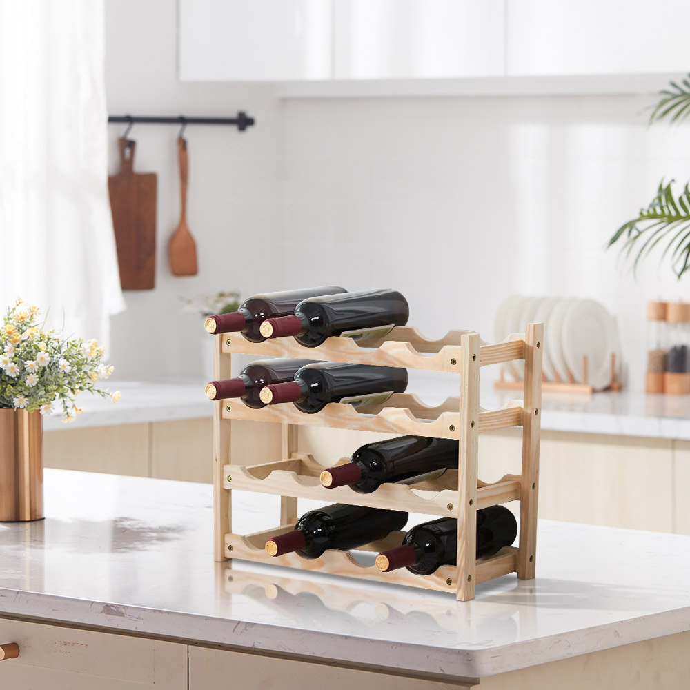 H&O Direct 16 Bottle Wooden Wine Rack Image 2