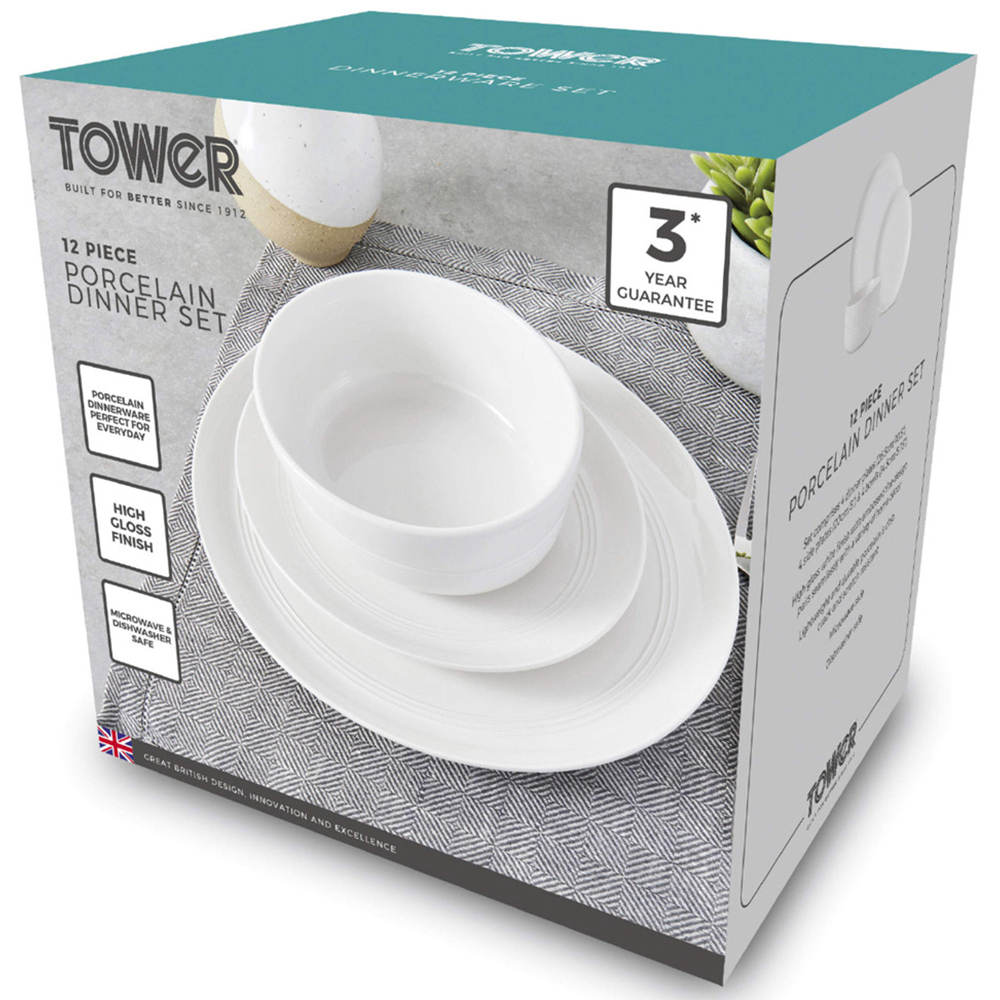 Tower 12 Piece Porcelain Dinnerware Set Image 2