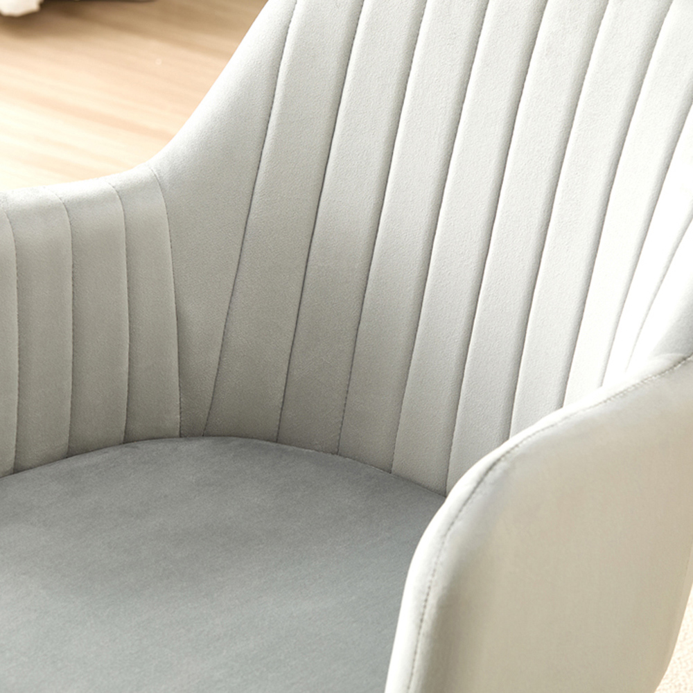 Indoor Living Charlotte Set of 2 Grey Velvet Dining Chair Image 2