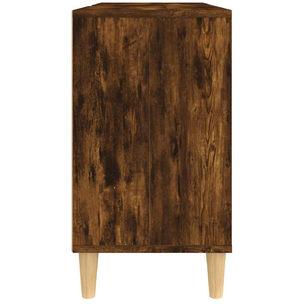 vidaXL Single Door 4 Open Shelf Smoked Oak Bathroom Sink Cabinet Image 6