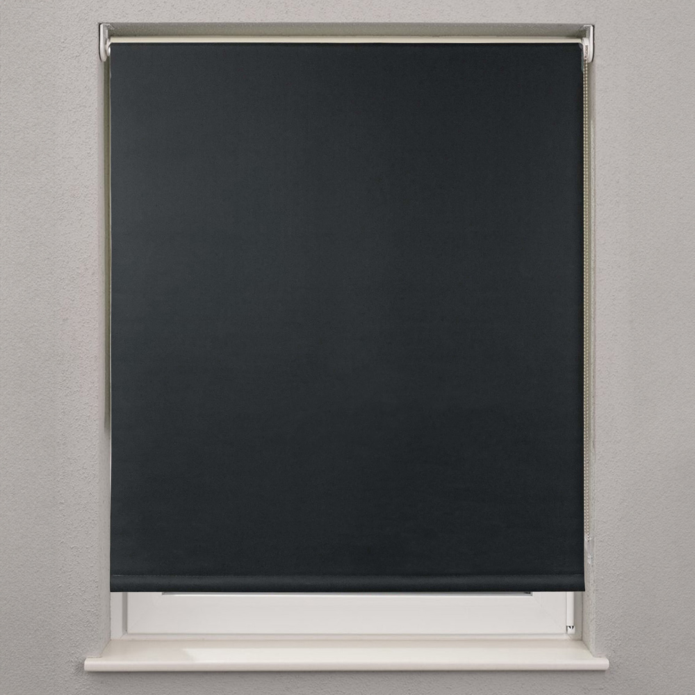 Plain Blackout Roller Blinds - Charcoal / 60cm Image 1
