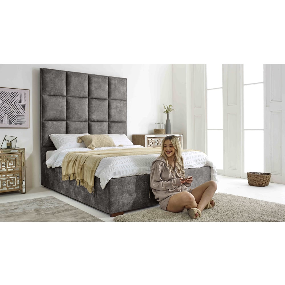 Eleganza Madelyn Super King Size Grey Oakland Fabric Bed Frame Image 6