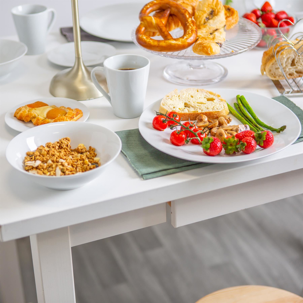 Argon Tableware Classic White Porcelain 36 Piece Cereal Bowl Set 18cm Image 4
