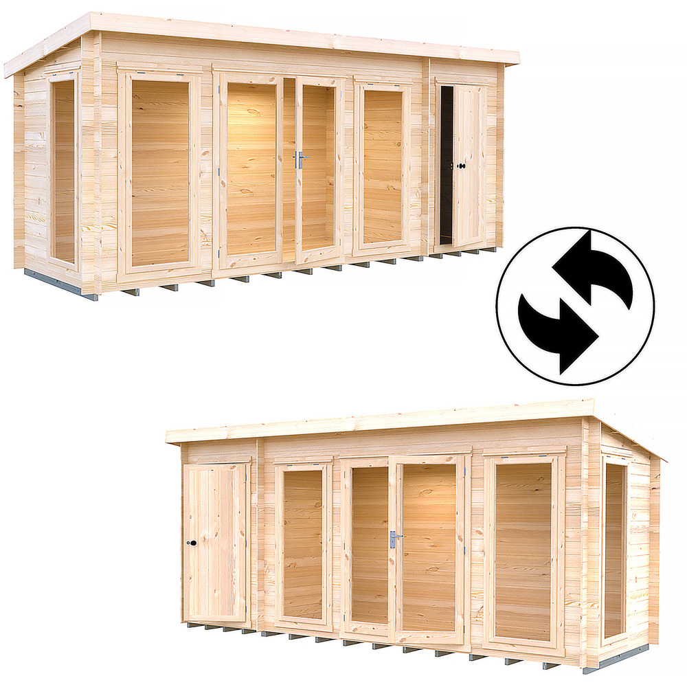 Shire Walsoken 8 x 17ft Dual-Purpose Pent Garden Log Cabin with Integral Storage Image 6