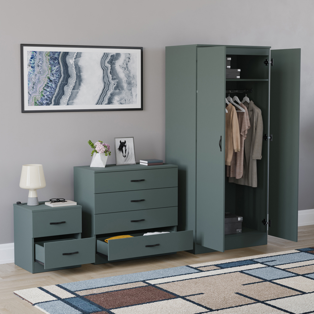 VIDA DESIGNS Riano Green 3 Piece Bedroom Furniture Set Image 5