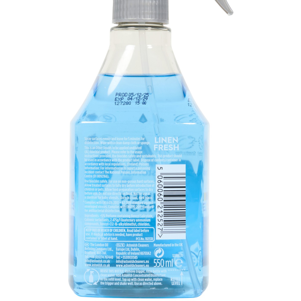 Astonish Linen Fresh Disinfectant 550ml Image 3