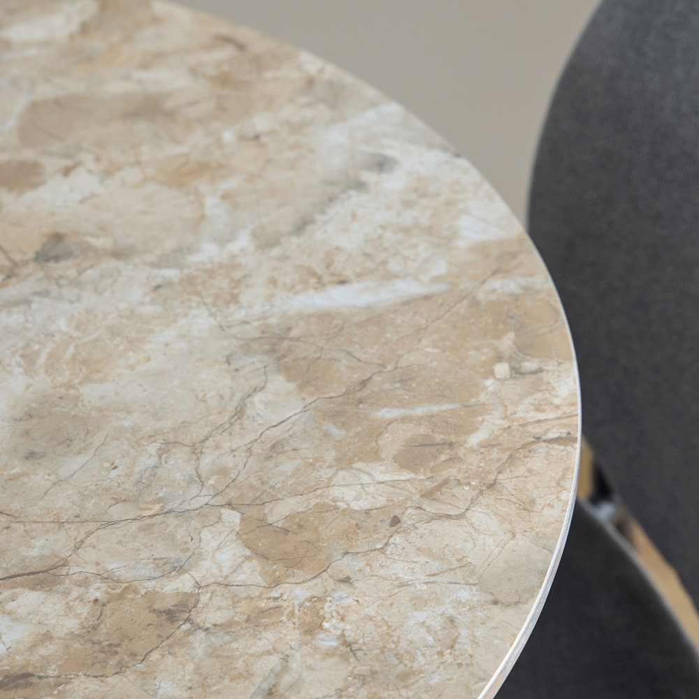 Florence Malta Brown and Black Ceramic Round Dining Table Image 6