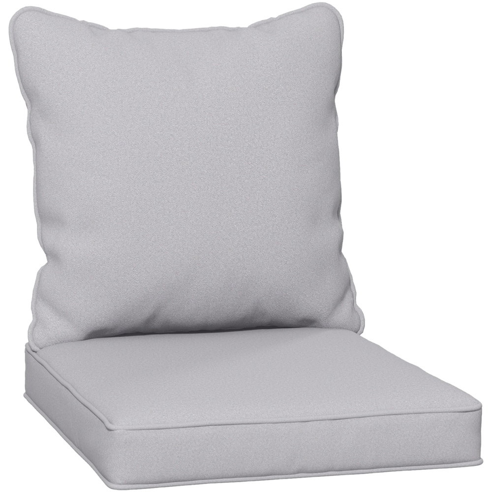 Outsunny Light Grey Seat and Back Cushion Set Image 1