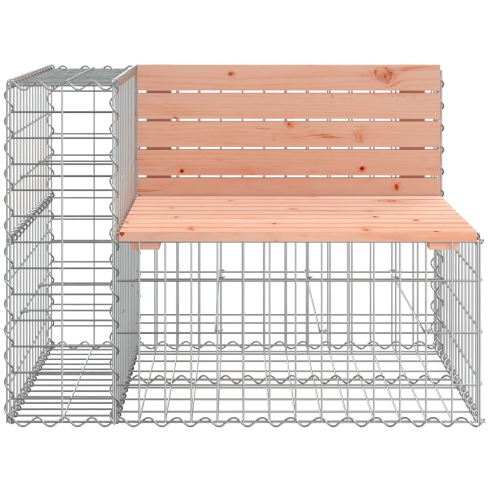 vidaXL Natural Solid Douglas Wood Gabion Design Garden Bench 92 x 71 x 65.5cm Image 2